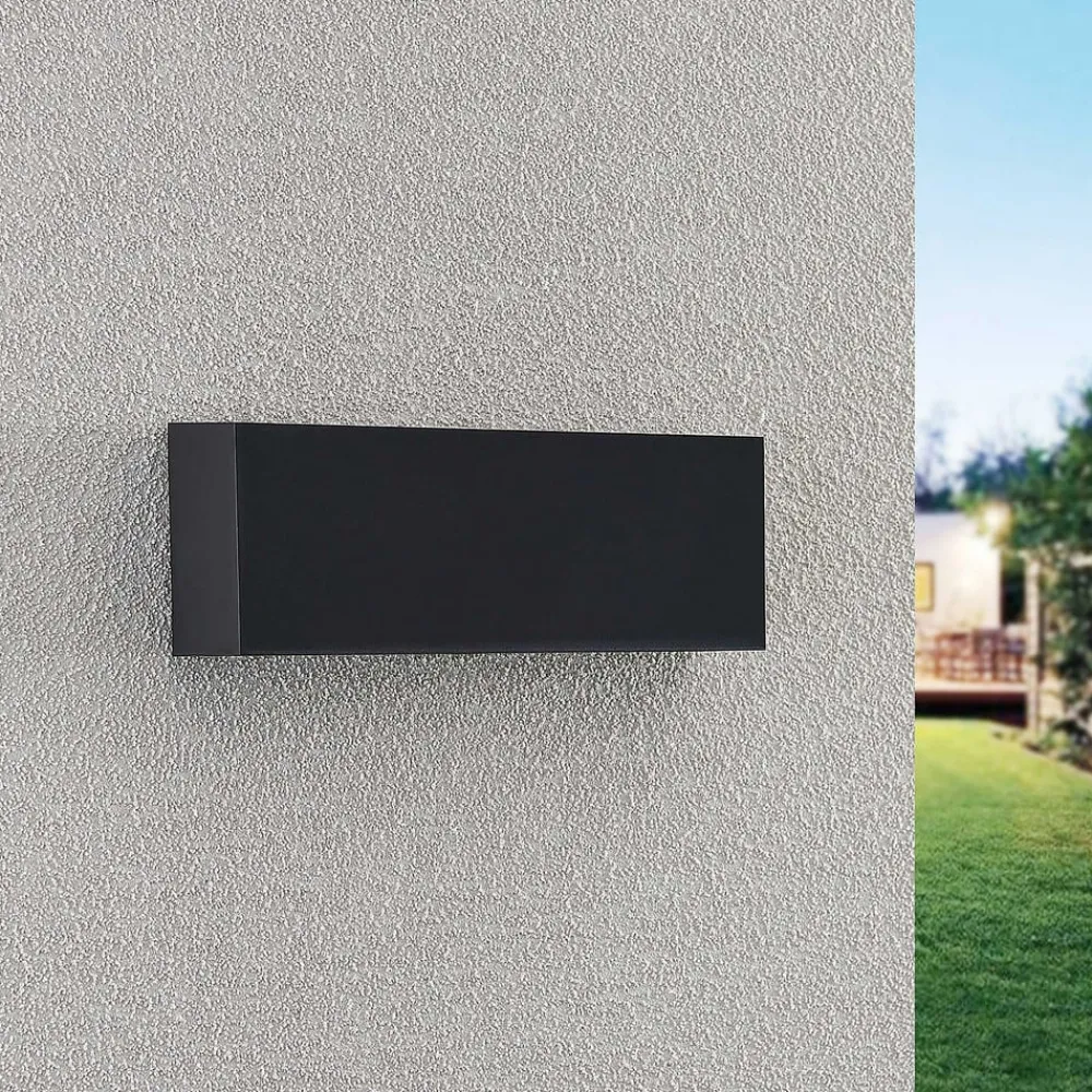 Lindby utendørs LED-vegglampe Jarte, 24 cm, ned, grå, IP65| Kommersiell Utebelysning|Led-Utendørs