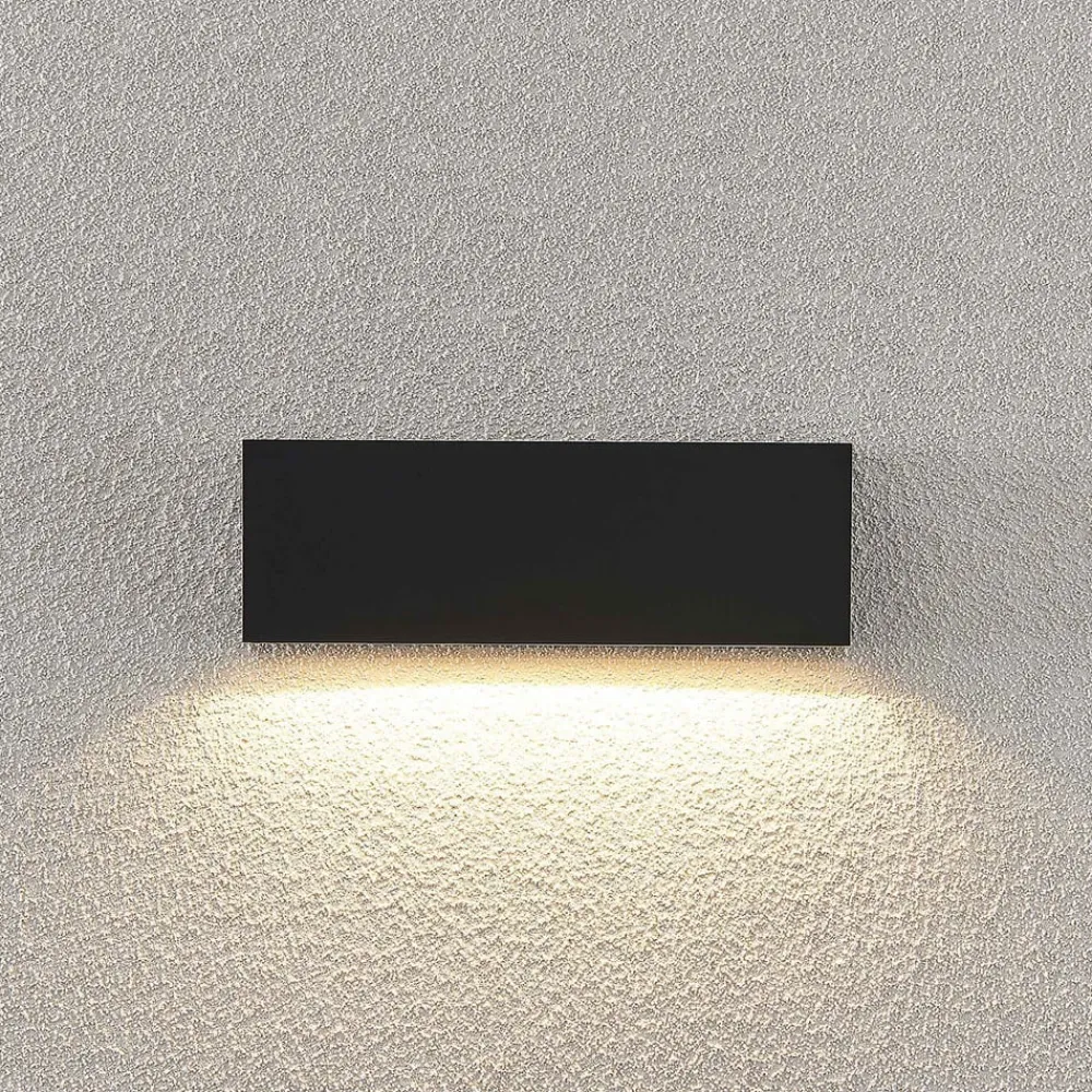 Lindby utendørs LED-vegglampe Jarte, 24 cm, ned, grå, IP65| Kommersiell Utebelysning|Led-Utendørs
