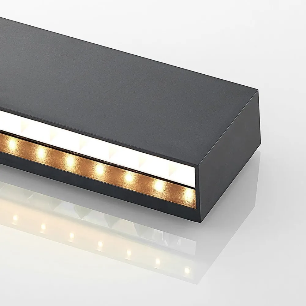 Lindby utendørs LED-vegglampe Jarte, 24 cm, ned, grå, IP65| Kommersiell Utebelysning|Led-Utendørs