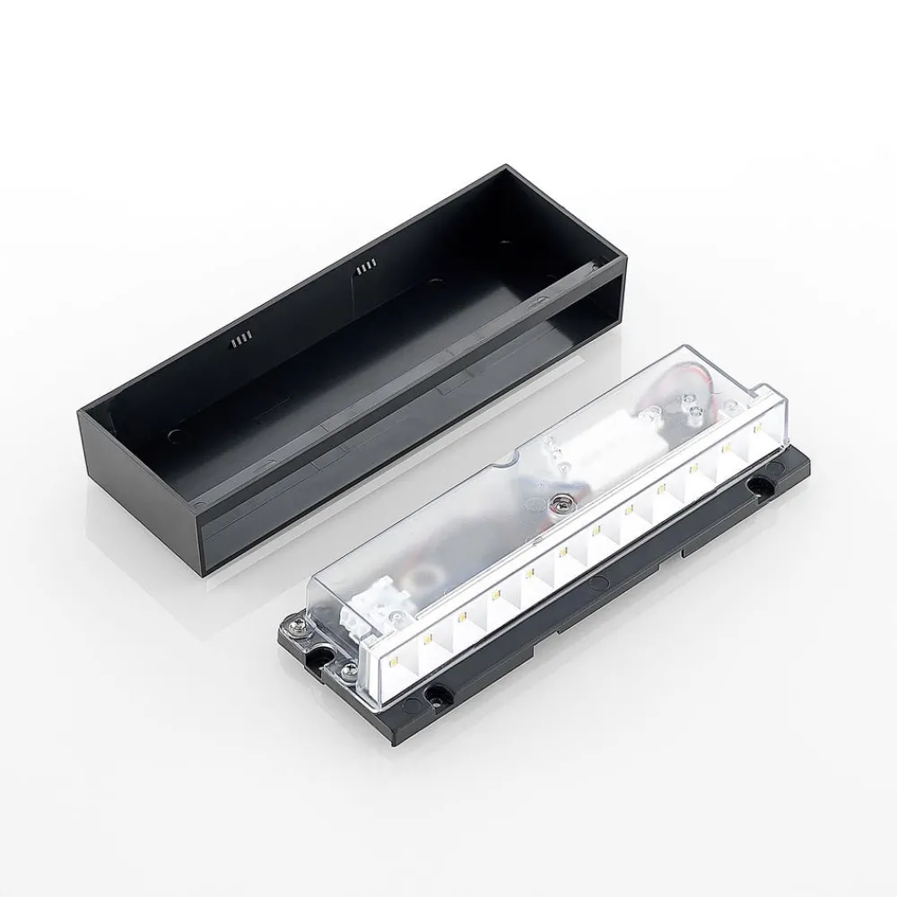 Lindby utendørs LED-vegglampe Jarte, 24 cm, ned, grå, IP65| Kommersiell Utebelysning|Led-Utendørs