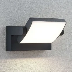Lindby utendørs LED-vegglampe Sherin, sett med 2, svingbar| Kommersiell Utebelysning