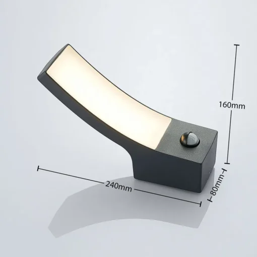 Lindby utendørs LED-vegglampe Ilvita, sensor, antrasitt, IP54| Vegglamper Med Sensor|Utebelysning Med Sensor