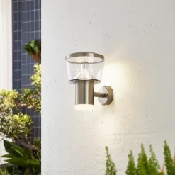 Lindby utendørs LED-vegglampe Antje, stål, 23 cm, IP44 Best