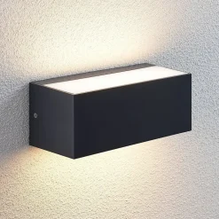 Lindby utendørs LED-vegglampe Nienke, 23 cm, saltvannsresistent, IP65| Kommersiell Utebelysning|Terrassebelysning