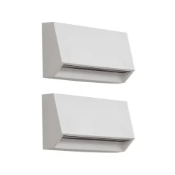 Lindby utendørs LED-vegglampe Appeso, lengde 16 cm, sett med 2 stk| Kommersiell Utebelysning