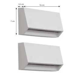 Lindby utendørs LED-vegglampe Appeso, lengde 16 cm, sett med 2 stk| Kommersiell Utebelysning