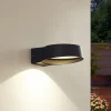 Lindby utendørs LED-vegglampe Jesiba, antrasitt, aluminium, Ø 16 cm Hot