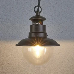 Lindby utendørs pendellampe Eddie, rust, metall, IP44, E27| Pendellamper Utendørs