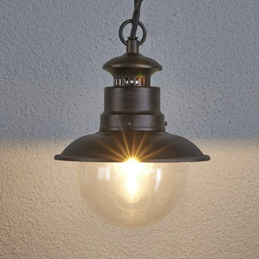 Lindby utendørs pendellampe Eddie, rust, metall, IP44, E27| Pendellamper Utendørs