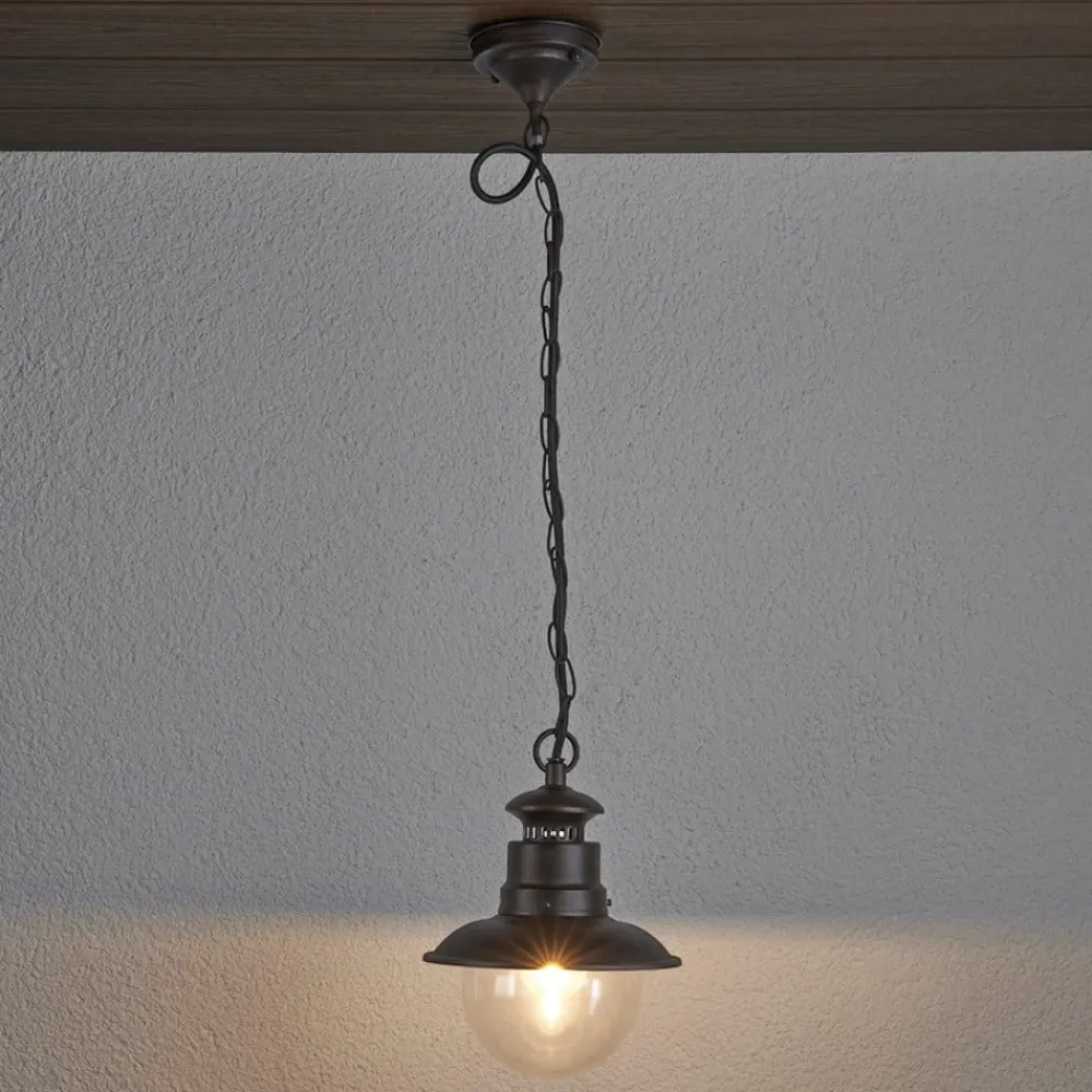 Lindby utendørs pendellampe Eddie, rust, metall, IP44, E27| Pendellamper Utendørs