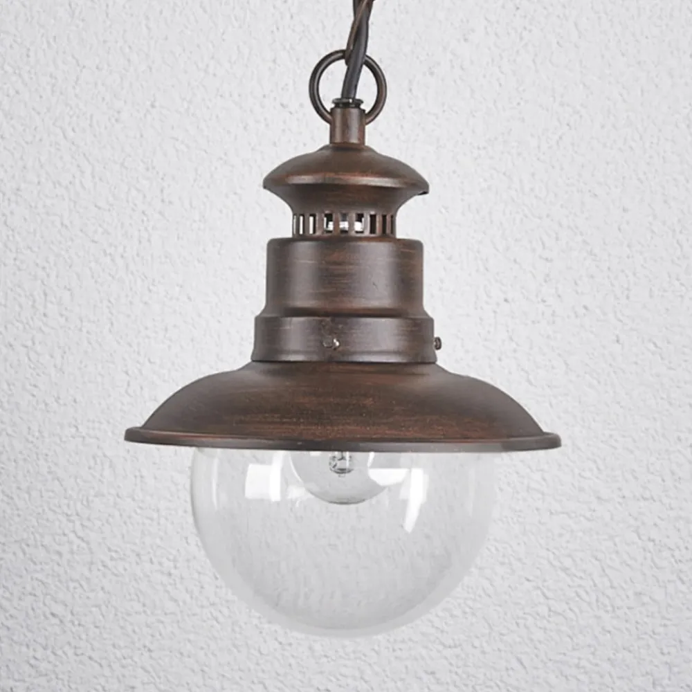 Lindby utendørs pendellampe Eddie, rust, metall, IP44, E27| Pendellamper Utendørs