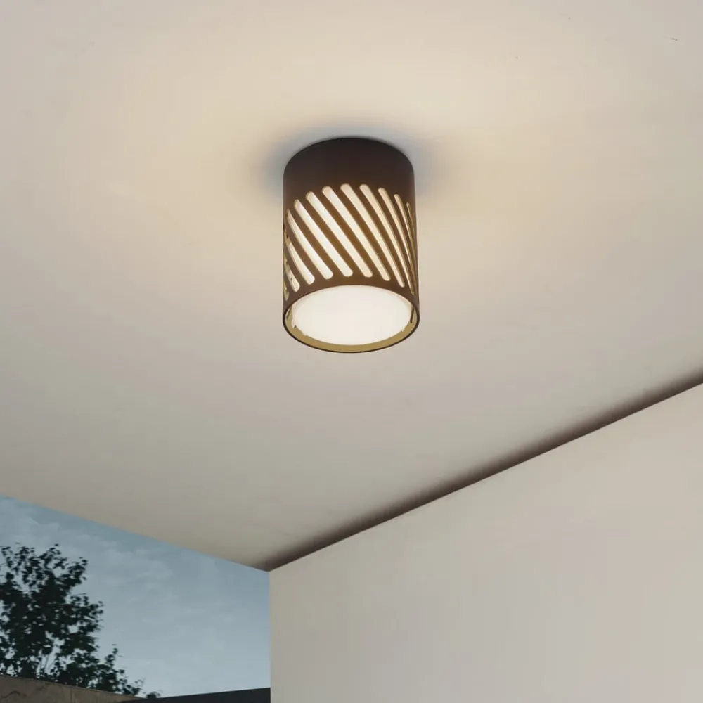 Lindby utendørs taklampe Lurinda, 10,5 cm, svart, aluminium,| Terrassebelysning|Taklamper Utendørs