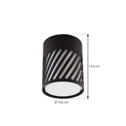 Lindby utendørs taklampe Lurinda, 10,5 cm, svart, aluminium,| Terrassebelysning|Taklamper Utendørs