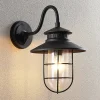 Lindby utendørs vegglampe Kyan, høyde 40 cm, svart, IP44, E27| Terrassebelysning|Vegglamper Utendørs