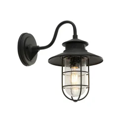 Lindby utendørs vegglampe Kyan, høyde 40 cm, svart, IP44, E27| Terrassebelysning|Vegglamper Utendørs