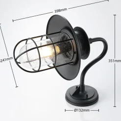 Lindby utendørs vegglampe Kyan, høyde 40 cm, svart, IP44, E27| Terrassebelysning|Vegglamper Utendørs