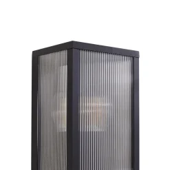 Lindby utendørs vegglampe Peldar, sensor, riflet, IP44, E27| Vegglamper Med Sensor|Utebelysning Med Sensor