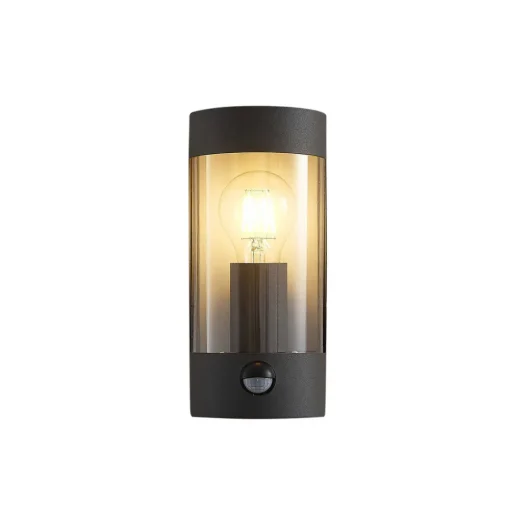 Lindby utendørs vegglampe Junias, 24 cm, antrasitt, sensor Sale