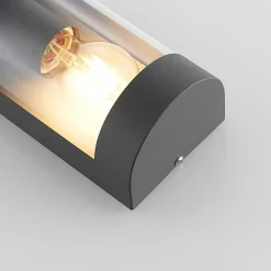 Lindby utendørs vegglampe Junias, 24 cm, antrasitt, sensor Sale