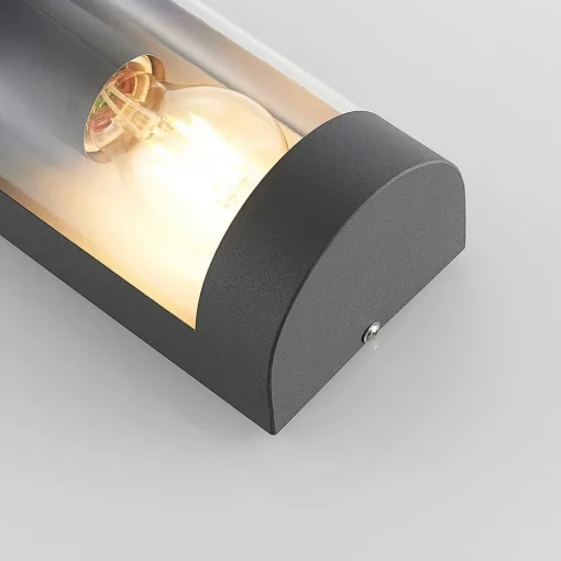 Lindby utendørs vegglampe Junias, 24 cm, antrasitt, sensor Sale