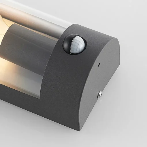 Lindby utendørs vegglampe Junias, 24 cm, antrasitt, sensor Sale