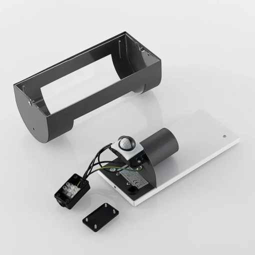 Lindby utendørs vegglampe Junias, 24 cm, antrasitt, sensor Sale