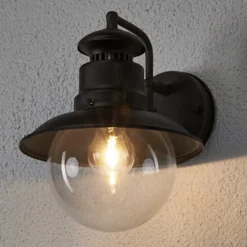 Lindby utendørs vegglampe Eddie, rustfarget, metall, IP44, E27 Sale