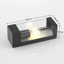 Lindby utendørs vegglampe Tilian, høyde 25 cm, antrasitt, stål Discount