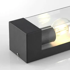 Lindby utendørs vegglampe Tilian, høyde 25 cm, antrasitt, stål Discount