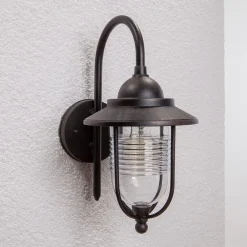 Lindby utendørs vegglampe Meret, høyde 37 cm, rustfarget, aluminium| Terrassebelysning|Vegglamper Utendørs