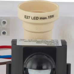 Lindby utendørs vegglampe Vimal, sensor, E27, 26 cm, aluminium| Vegglamper Med Sensor|Utebelysning Med Sensor