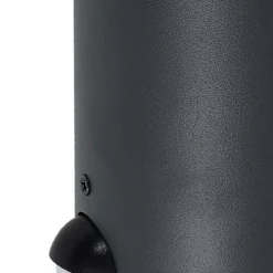 Lindby utendørs vegglampe Heulo, Ø 10,5 cm, røykgrå, sensor| Vegglamper Med Sensor|Utebelysning Med Sensor
