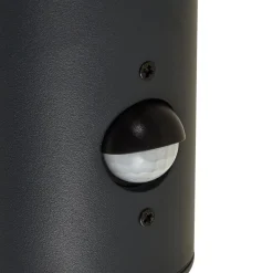 Lindby utendørs vegglampe Heulo, Ø 10,5 cm, røykgrå, sensor| Vegglamper Med Sensor|Utebelysning Med Sensor