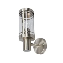 Lindby utendørs vegglampe Djori, aluminiumfarget, stål, E27| Terrassebelysning|Vegglamper Utendørs