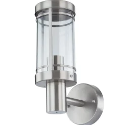 Lindby utendørs vegglampe Djori, aluminiumfarget, stål, E27| Terrassebelysning|Vegglamper Utendørs