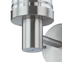 Lindby utendørs vegglampe Djori, aluminiumfarget, stål, E27| Terrassebelysning|Vegglamper Utendørs