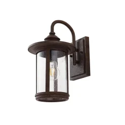 Lindby utendørs vegglampe Zayn, rustfarget, glass, IP23| Terrassebelysning|Vegglamper Utendørs