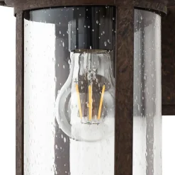 Lindby utendørs vegglampe Zayn, rustfarget, glass, IP23| Terrassebelysning|Vegglamper Utendørs