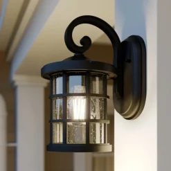 Lindby utendørs vegglampe Ankea, svart, høyde 28 cm, IP23, E27| Vegglamper Utendørs