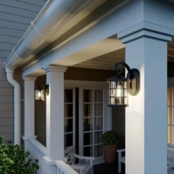 Lindby utendørs vegglampe Ankea, svart, høyde 28 cm, IP23, E27| Vegglamper Utendørs