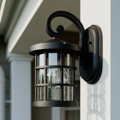 Lindby utendørs vegglampe Ankea, svart, høyde 28 cm, IP23, E27| Vegglamper Utendørs