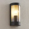 Lindby utendørs vegglampe Junias, 24 cm, antrasitt, stål Online