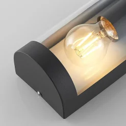 Lindby utendørs vegglampe Junias, 24 cm, antrasitt, stål Online