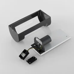 Lindby utendørs vegglampe Junias, 24 cm, antrasitt, stål Online