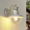 Lindby utendørs vegglampe Gwendolyn, hvit antikk, metall, 26 cm| Terrassebelysning|Vegglamper Utendørs