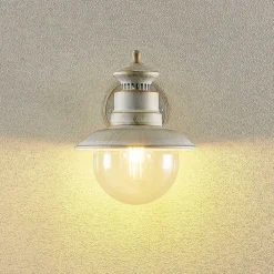 Lindby utendørs vegglampe Gwendolyn, hvit antikk, metall, 26 cm| Terrassebelysning|Vegglamper Utendørs