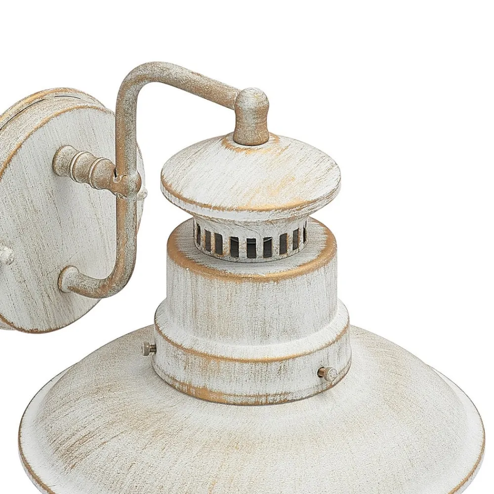 Lindby utendørs vegglampe Gwendolyn, hvit antikk, metall, 26 cm| Terrassebelysning|Vegglamper Utendørs