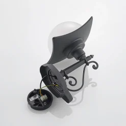 Lindby utendørs vegglampe Elinda, høyde 29 cm, antrasitt, glass Clearance