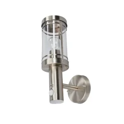 Lindby utendørs vegglampe Djori, sensor, aluminiumsfarget, E27 Clearance
