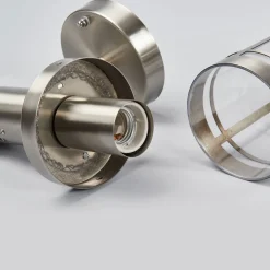 Lindby utendørs vegglampe Djori, sensor, aluminiumsfarget, E27 Clearance